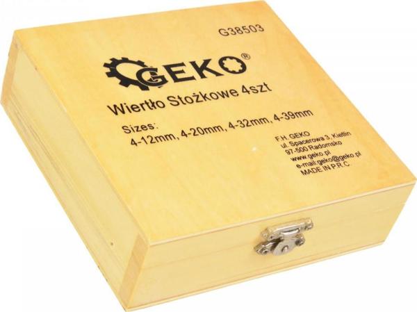 Geko Σετ Βηματικά Τρυπάνια Κωνικά HSS με Επίστρωση Τιτανίου 4τμχ (4-12, 4-20, 4-32, 4-39mm) G38503