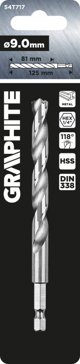 Graphite Τρυπάνι για Μέταλλο Hex 9.0 mm