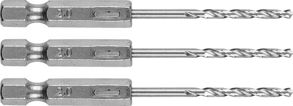 Graphite Τρυπάνι Μετάλλου Hex 2.0 mm, Σετ 3 Τεμαχίων