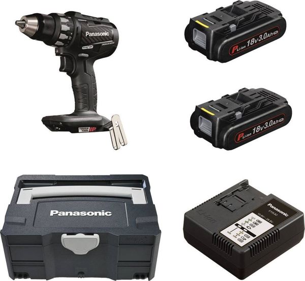 Panasonic EY74A2PN2G Περιστροφικό Δραπανοκατσάβιδο Μπαταρίας 18V με Brushless Μοτέρ, 2 Μπαταρίες 3Ah & Θήκη Systainer
