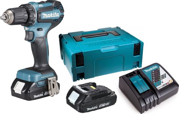 Τρυπάνι-Βιδολόγος Makita DHP485RAJ 18 V με 2 μπαταρίες 2 Ah