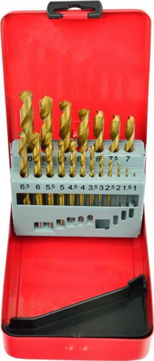 Σετ Τρυπάνια Geko G38234, 19 Τεμάχια, 1-10mm, Με Επίστρωση Τιτανίου, Σε Μεταλλική Θήκη