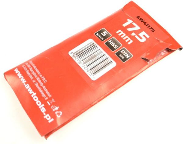 Τρυπάνι AWTools HSS για μέταλλο 17,5mm 5 τεμ. (AW41175)