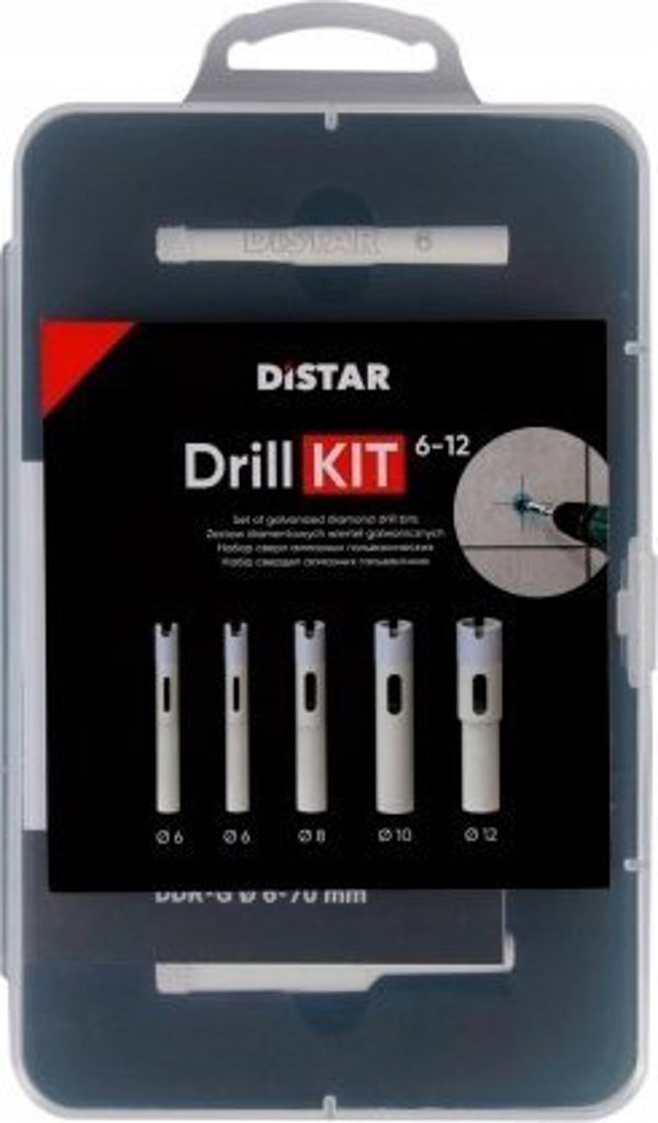 Σετ Διαμαντοτρύπανα Distar DrillKIT, 6-12mm, Για Ξηρά Κοπή Πλακιδίων
