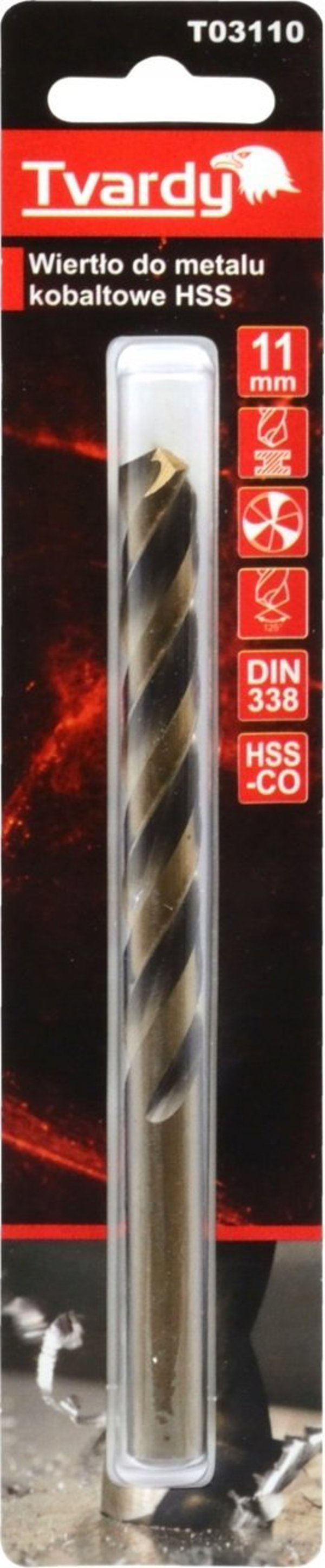 Wiertlo Tvardy wiertlo do metalu kobaltowe HSS M35 11 mm