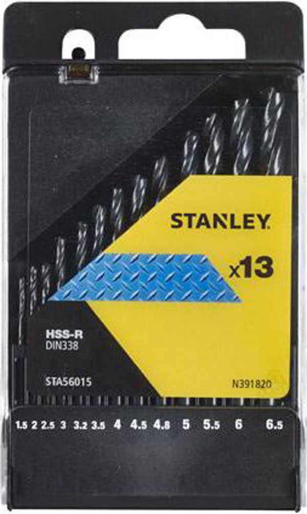 Τρυπάνια Stanley HSS για μέταλλο 13 τεμαχίων 1,5-6,5 mm (STA56015)