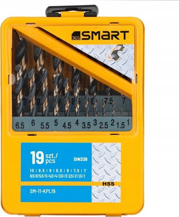 Σετ Τρυπάνια Μετάλλου SMART365 HSS, 19 Τεμάχια, SM-11-KPL19, 1-10mm