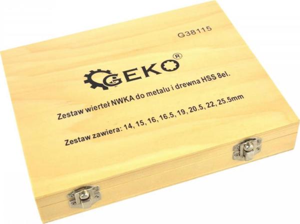Geko Σετ 8 Τρυπάνια NWKa HSS Για Μέταλλο Και Ξύλο, 14-25.5mm, G38115