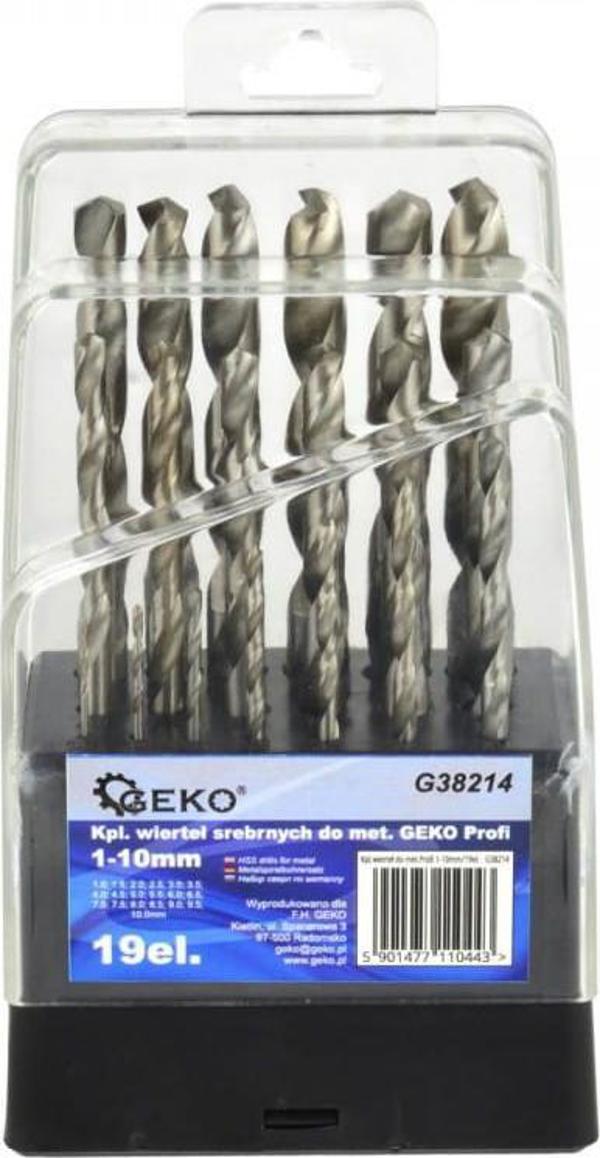 Geko Σετ Τρυπάνια Μετάλλου HSS 1-10mm, 19 Τεμάχια - G38214