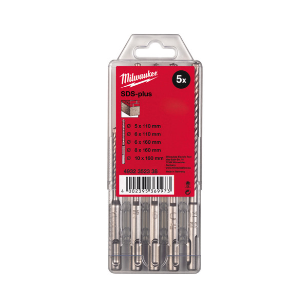 Σετ Τρυπανιών Milwaukee SDS+ 10, 5, 6, 8mm (4932352338)