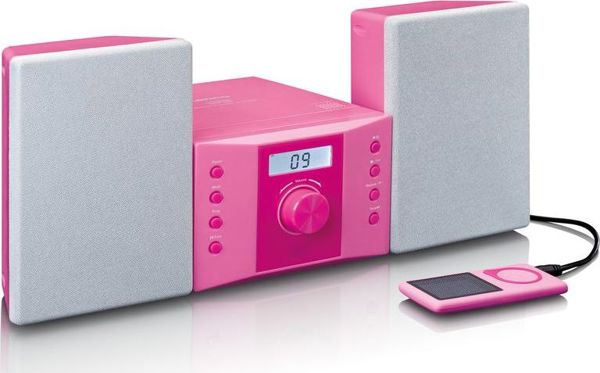Lenco MC-013PK Micro-Stereo Σύστημα για Παιδιά με Αυτοκόλλητα, Ροζ
