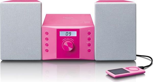 Lenco MC-013PK Micro-Stereo Σύστημα για Παιδιά με Αυτοκόλλητα, Ροζ