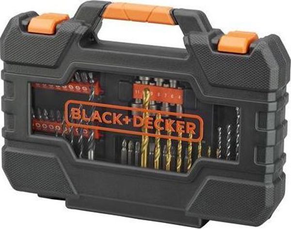 Black+Decker Σετ Τρυπάνια & Μύτες 76 Τεμαχίων για Μέταλλο, Ξύλο & Σκυρόδεμα (A7231)