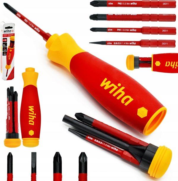Wiha PocketMax Electric Μονωμένο Κατσαβίδι με 4 Μύτες, 45296