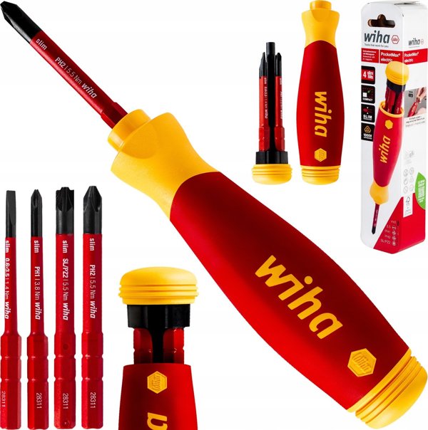 Wiha PocketMax Electric Μονωμένο Κατσαβίδι με 4 Μύτες, 45296
