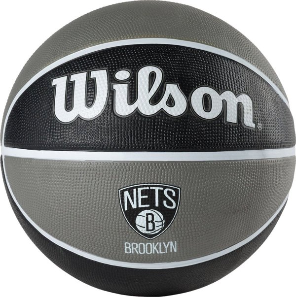 Wilson NBA Team Brooklyn Nets Μπάλα Μπάσκετ, Μαύρο-Γκρι, Μέγεθος 7 (WTB1300XBBRO0)