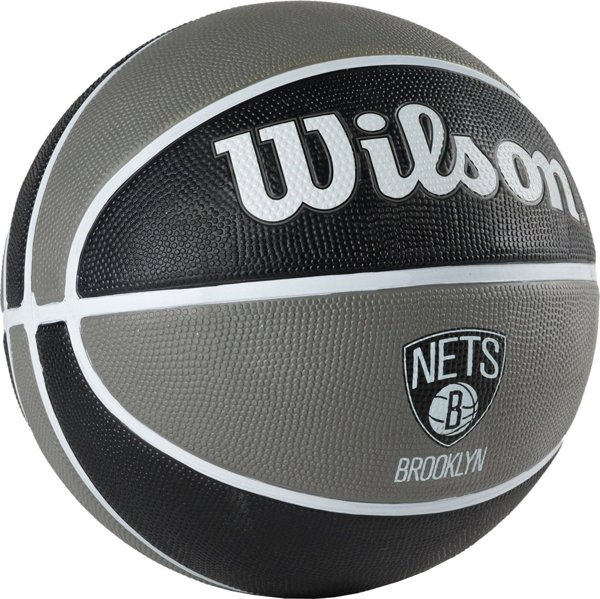 Wilson NBA Team Brooklyn Nets Μπάλα Μπάσκετ, Μαύρο-Γκρι, Μέγεθος 7 (WTB1300XBBRO0)
