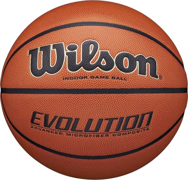 Wilson Evolution Game Μπάλα Μπάσκετ No. 7, Δερμάτινη, Πορτοκαλί, Εσωτερικού Χώρου (WTB0516XBEMEA)