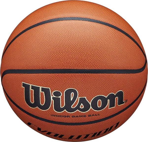 Wilson Evolution Game Μπάλα Μπάσκετ No. 7, Δερμάτινη, Πορτοκαλί, Εσωτερικού Χώρου (WTB0516XBEMEA)