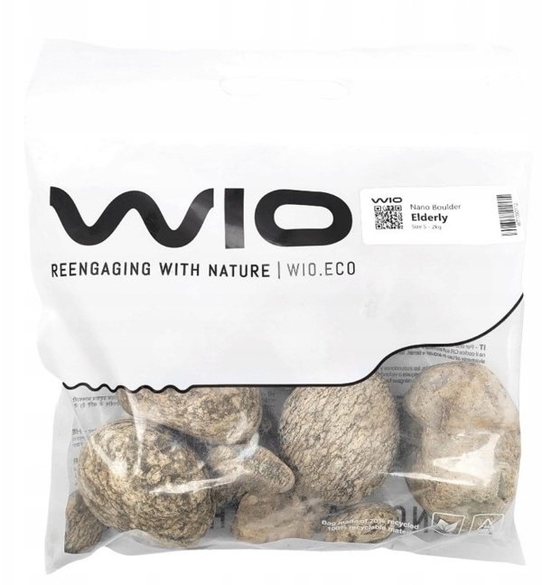 WIO Elderly Nano Boulder, διακοσμητική πέτρα για ενυδρείο και τεράριο, γκρι, 2kg, σε σακούλα