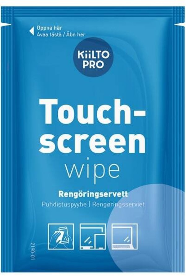 Wipes, Kiilto Pro, for disinfecting touchscreens, 14.5% IPA - (95 pcs.)