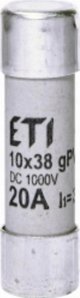 Wkladka bezpiecznikowa cylindryczna PV 10x38mm 20A gPV 1000V DC CH10 002625085