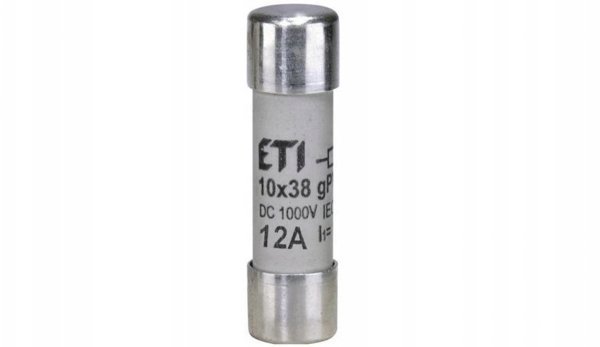 Wkladka bezpiecznikowa cylindryczna PV 10x38mm 12A gPV 1000V DC CH10 002625077