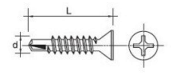 Αυτοδιάτρητη βίδα FHD 4,2x32mm, κεφαλή κωνική 100 τεμάχια
