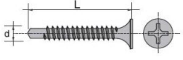 Αυτοδιάτρητη Βίδα 3,9x25mm με Καπέλο Κάλυψης 1kg