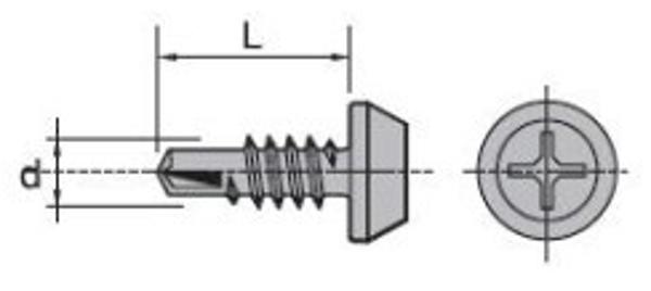 Wkret samowiertny fosfatowany 3,9x11mm 100szt.