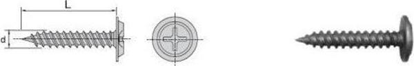 Βίδα με κεφάλι ροδέλας φωσφατισμένη 4.2x65mm