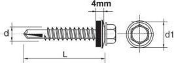 Βίδα αυτοκόρυφη IMPAX με EPDM #3.0mm RAL9006 4.8x22mm