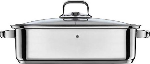 WMF Vitalis Ατμομάγειρας 6.5L, από Ανοξείδωτο Ατσάλι Cromargan, με Γυάλινο Καπάκι, Θερμόμετρο & Δίσκο, Κατάλληλος για Επαγωγή, 41x27x10cm