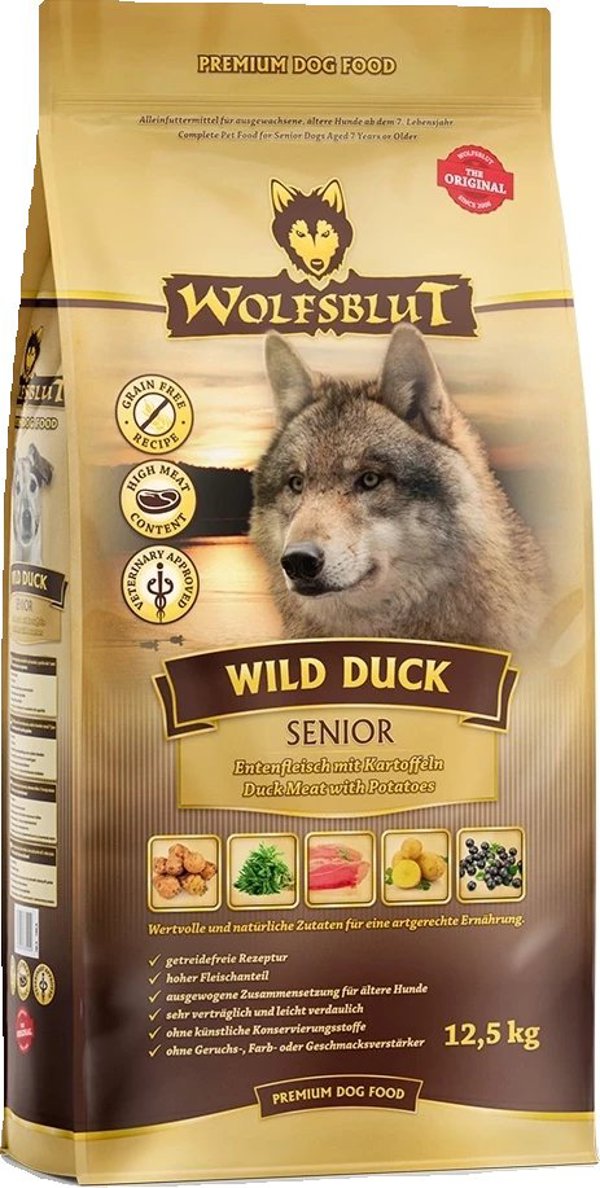 Wolfsblut Dog Wild Duck Senior - kaczka i bataty 12,5kg