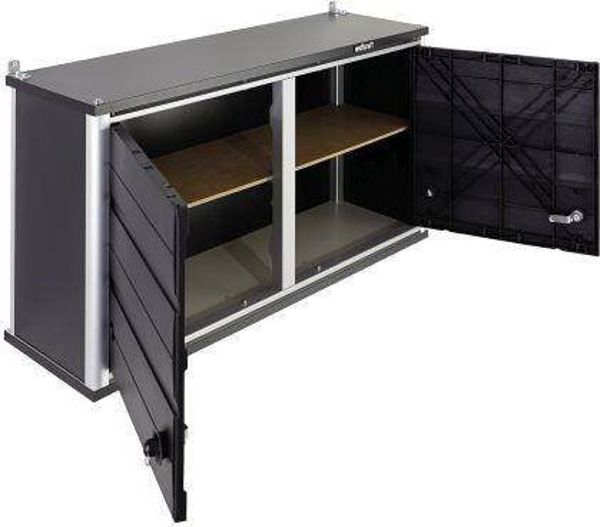 Wolfcraft Ντουλάπι Τοίχου Αποθήκευσης 120L, με Ράφι MDF και Κλειδαριά, 50kg, Λευκό
