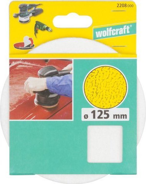 Wolfcraft Γυαλιστικό Τσόχας με Βέλκρο 125mm για Τρυπάνι & Στιλβωτικό, 6800 rpm