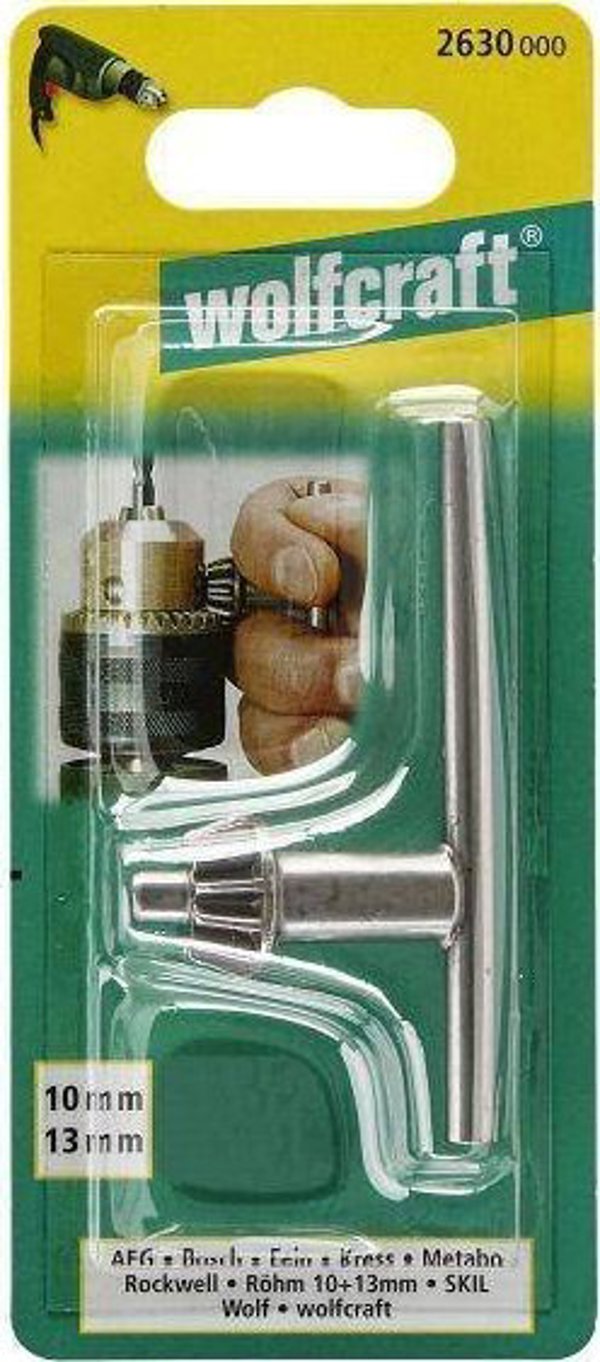 Wolfcraft Κλειδί Τρυπανιού S2A για Τσοκ, Συμβατό με AEG, Bosch, Fein, Kress, Metabo, Rockwell, Röhm, Skil (2603000, 2612000, 2645000)