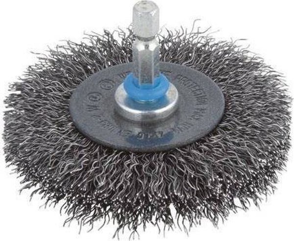Wolfcraft δίσκος βούρτσας 100x10 mm με κυματιστό σύρμα και άξονα