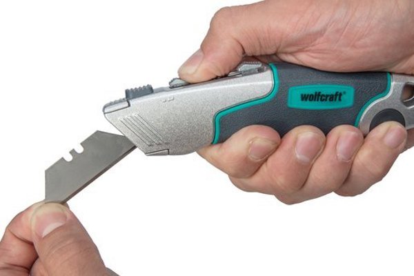 Wolfcraft Μαχαίρι Γενικής Χρήσης Profi με Τραπεζοειδή Λεπίδα και Λεπίδα Γάντζου, 4006885420007