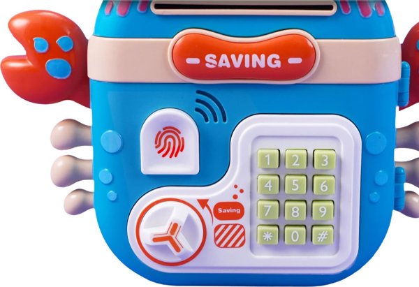 Woopie WOOPIE Ηλεκτρονικός Κουμπαράς Χρηματοκιβώτιο ATM με Κωδικό Πρόσβασης Καβούρι Σακίδιο Μπλε