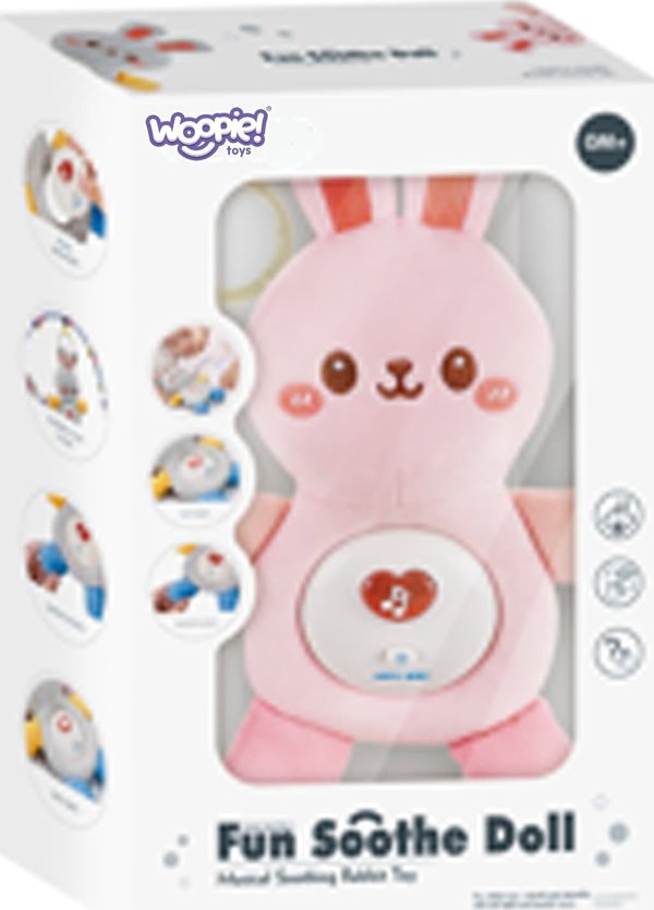 Woopie WOOPIE BABY Διαδραστική βελούδινη αγκαλιά για μωρά Light Sound Bunny Sleeper Pink 13716796 5904326949836
