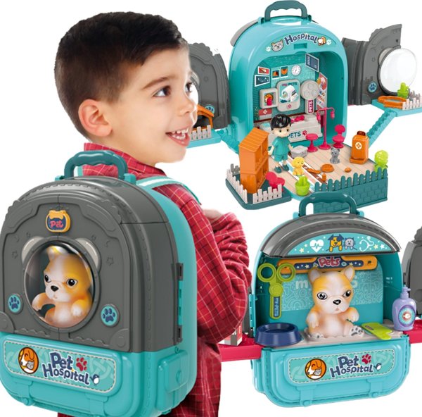 Woopie WOOPIE Little Vet Set 3in1 Dog House in a Backpack 13716803 5906280650063