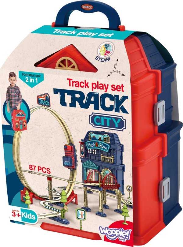 Woopie WOOPIE Electric Train 2in1 Αναδιπλούμενο σε βαλίτσα 87 τμχ. - Μήκος 3,5 μ 13716767 5904326949812