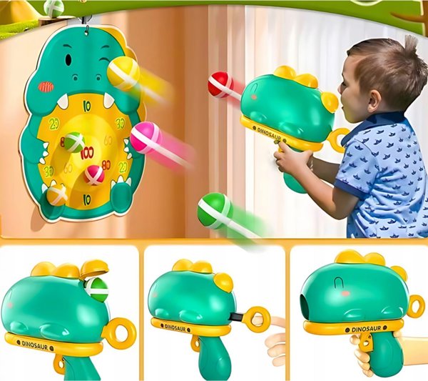 Woopie WOOPIE Παιχνίδι Βελάκια Πιστόλι Δεινόσαυρος με Μπάλες Βέλκρο Στόχος Πόντοι Σκοποβολή