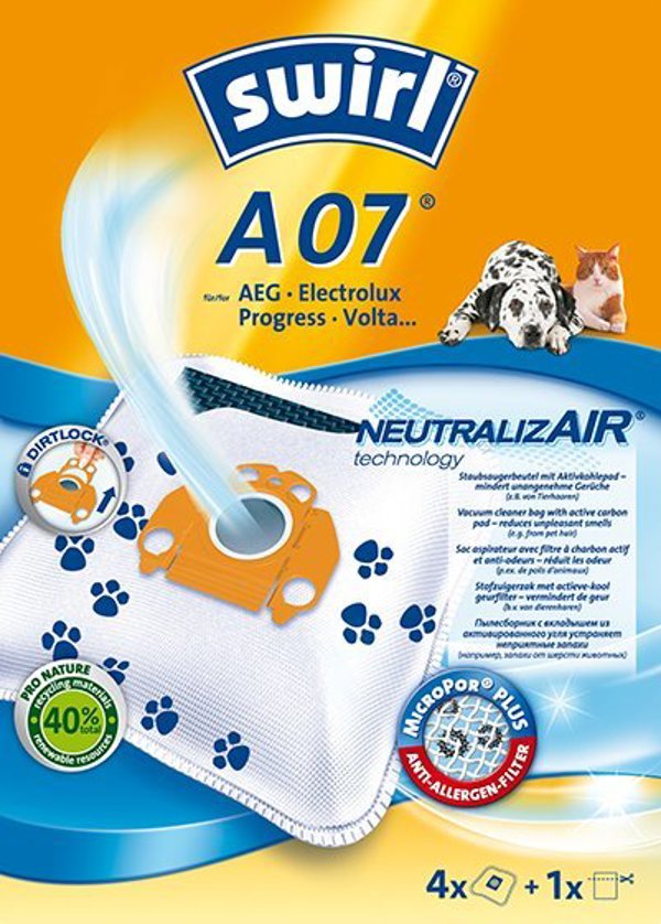 Σακούλα ηλεκτρικής σκούπας Melitta A07 / 99747 SWIRL STØVSUGERPOSE MP AIRSPACE GREEN LINE 4+1 ΦΙΛΤΡΟ