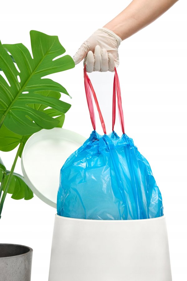 Σακούλες σκουπιδιών ALUFIX με κορδέλα, LDPE, 60 λίτρα, 15 τεμ., μπλε