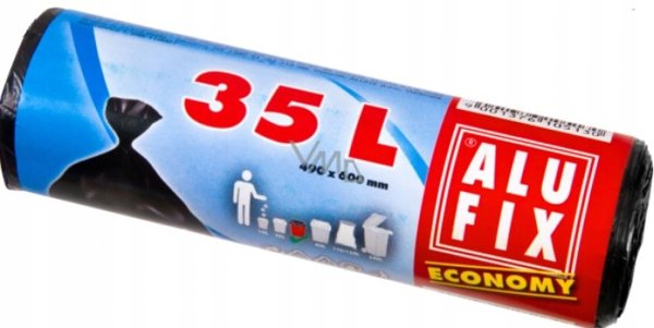 Worki na smieci ALUFIX Economy HDPE 35l 30 sztuk czarna