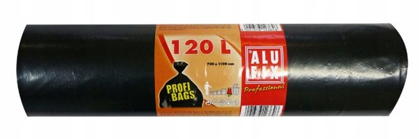Σακούλες απορριμμάτων ALUFIX Profi, LDPE, 120l, 10 τεμάχια, μαύρες