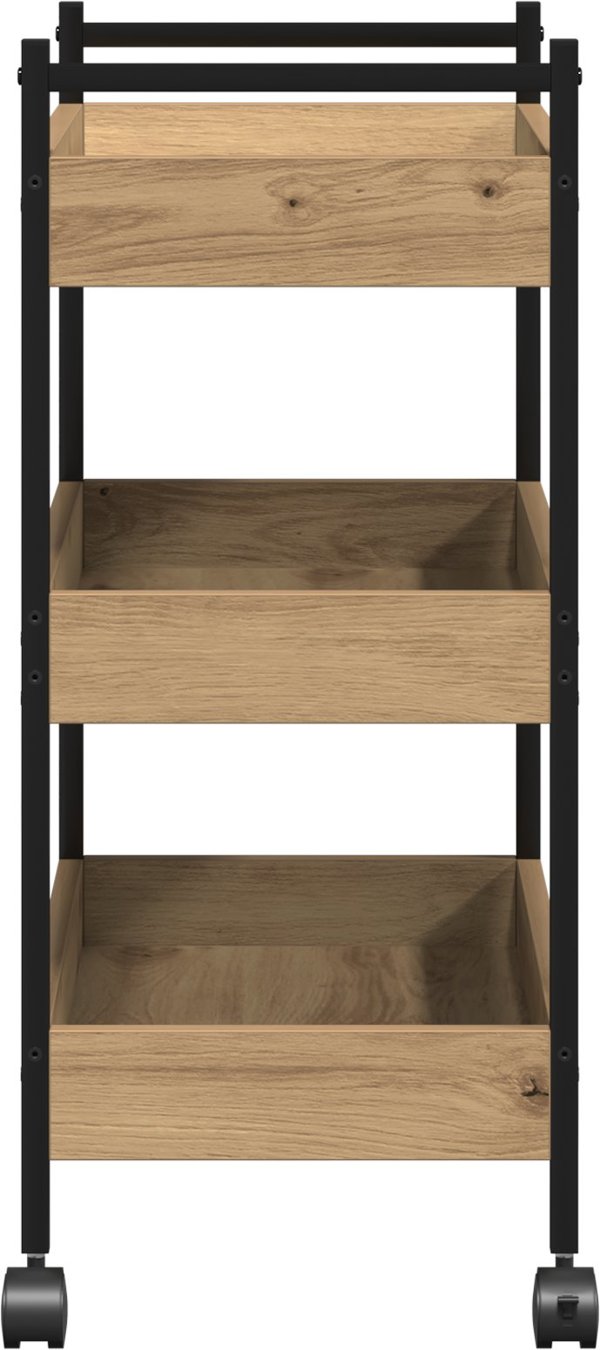 vidaXL Κουζίνα Τρόλεϊ με φινίρισμα δρυός 50x30x70 εκ από ξύλο μηχανικής επεξεργασίας