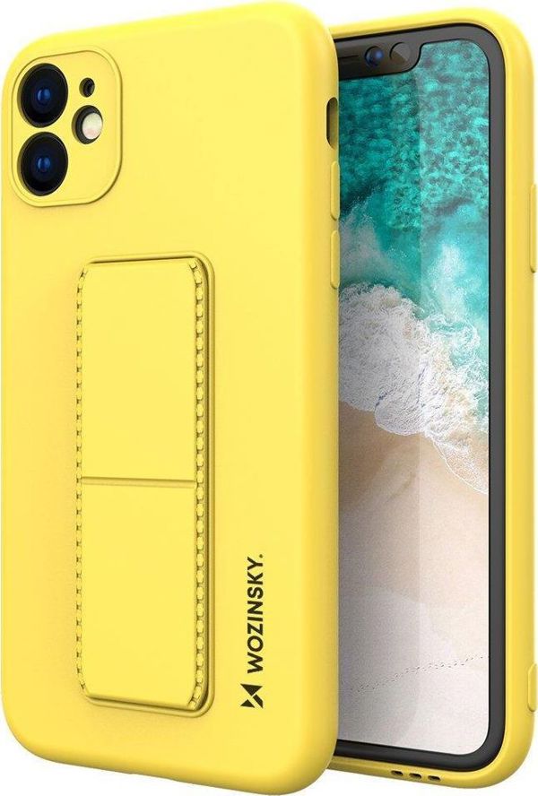 Wozinsky Wozinsky Kickstand Case ελαστική θήκη σιλικόνης με βάση στήριξης iPhone 12 Pro Max κίτρινο